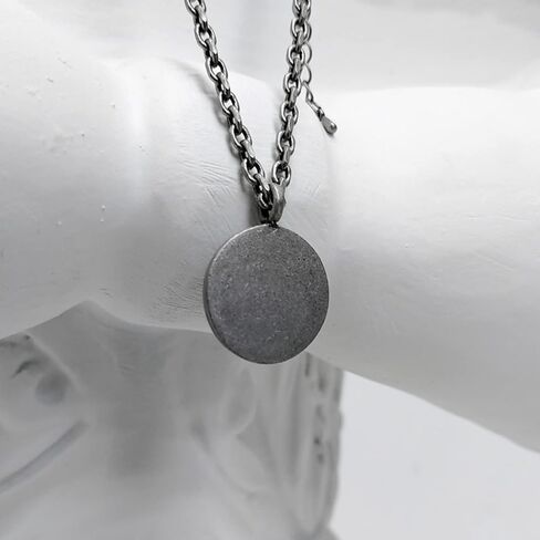 BLESSEDBULLET BLESSED message on the Circle Dark Silver Chain Necklace for Men and Women in Saudi Arabia