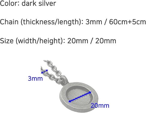 BLESSEDBULLET BLESSED message on the Circle Dark Silver Chain Necklace for Men and Women in Saudi Arabia