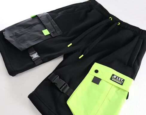 شورت SCREENSHOT رجالي Urban NYC Hip Hop Utility Fit من الصوف الفاخر - شورت رياضي عصري من Varsity Street بشريط سفلي مضلع in Kuwait
