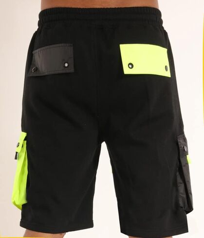 شورت SCREENSHOT رجالي Urban NYC Hip Hop Utility Fit من الصوف الفاخر - شورت رياضي عصري من Varsity Street بشريط سفلي مضلع in Kuwait