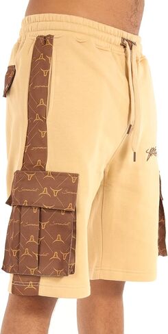 شورت SCREENSHOT رجالي Urban NYC Hip Hop Utility Fit من الصوف الفاخر - شورت رياضي عصري من Varsity Street بشريط سفلي مضلع in Kuwait