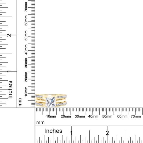 SAVEARTH DIAMONDS Round Cut Lab تم إنشاء مويسانيتي الماس كاتدرائية الزفاف خاتم حماية محسن للنساء من الذهب عيار 14 قيراط فوق الفضة الإسترليني (VVS1 Clarity، 0.20 Cttw) in Kuwait