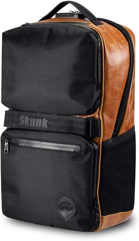 Skunk SoHo Backpack - Smell Proof - Weather Resistant - With Combination Lock (Black/Black Leather) in Kuwait