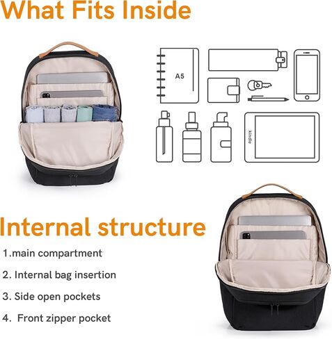 VGOAL Laptop Backpack for Women - Water-Resistant Daypack with Multiple Compartments, Suitable for College and Travel (FG6325 BEIGE) in Kuwait