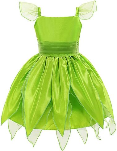 Szytypyl Tinkerbell Costume for Girls Halloween Birthday Party Fairy Dress with Pixie Ears and Wings in Kuwait