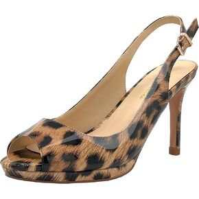 Lutalica W المرأة براءات الاختراع والجلود الراحة منصة عالية الكعب الصنادل Slingback مثير اللمحة تو خنجر أحذية عالية الكعب in Kuwait