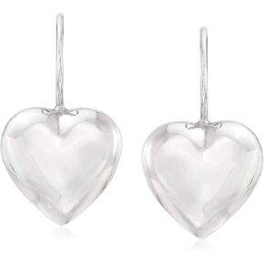 Ross-Simons Italian Sterling Silver Heart Drop Earrings in Saudi Arabia