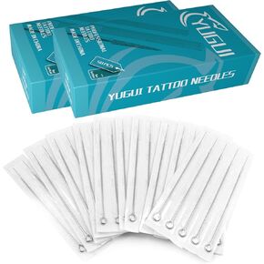 Tattoo Needles - 100Pcs Yugui Poke and Stick Tattoo Needles Set Long Bar Needles 3RL 5RL 7RL 9RL 5RS 7RS 9RS 5M1 7M1 9M1 agujas para tatuar for Tattoo Gun Kit Tattoo Supplies