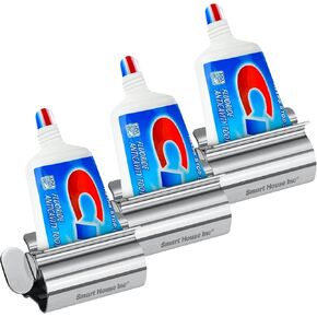 Toothpaste Squeezer Tube Roller Stainless Steel Tube Squeezer Rollers, Saves Toothpaste, Creams, Puts an end to Waste - Simple and Practical (Silver)