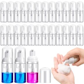 24 Pcs Foam Pump Bottles 1 Oz/ 30 ml Travel Soap Bottle Plastic Mini Empty Dispenser Foaming Bottles for Refillable Hand Sanitizer Lash Shampoo Bottles (White, Pink, Black) (White, Pink, Black)