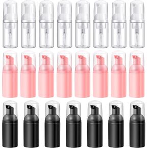24 Pcs Foam Pump Bottles 1 Oz/ 30 ml Travel Soap Bottle Plastic Mini Empty Dispenser Foaming Bottles for Refillable Hand Sanitizer Lash Shampoo Bottles (White, Pink, Black) (White, Pink, Black) in Kuwait