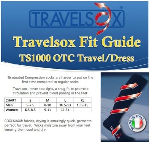 ترافيل سوكس جوارب السفر او تي سي الحاصلة على براءة اختراع بضغط متدرج، TS1000 in Kuwait