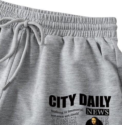 SOLY HUX Women's Sweat Shorts Letter Graphic Drawstring Elastic Waist Track Shorts in Saudi Arabia