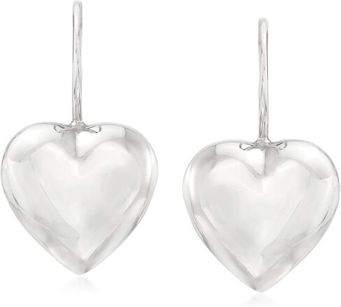 Ross-Simons Italian Sterling Silver Heart Drop Earrings in Saudi Arabia