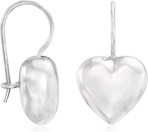 Ross-Simons Italian Sterling Silver Heart Drop Earrings in Saudi Arabia