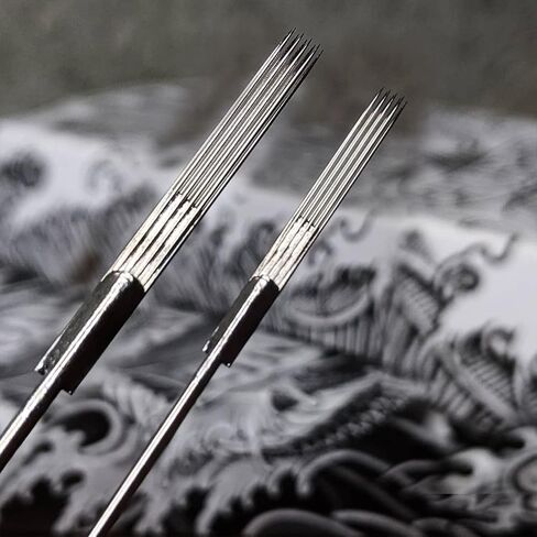 Tattoo Needles - 100Pcs Yugui Poke and Stick Tattoo Needles Set Long Bar Needles 3RL 5RL 7RL 9RL 5RS 7RS 9RS 5M1 7M1 9M1 agujas para tatuar for Tattoo Gun Kit Tattoo Supplies in Kuwait