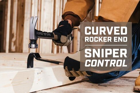 أدوات Spec Ops عتلة قضيب رفع مسطح مقاس 15 بوصة، رأس هزاز منحني، أداة سحب أظافر على شكل دمعة، فولاذ عالي الكربون in Kuwait