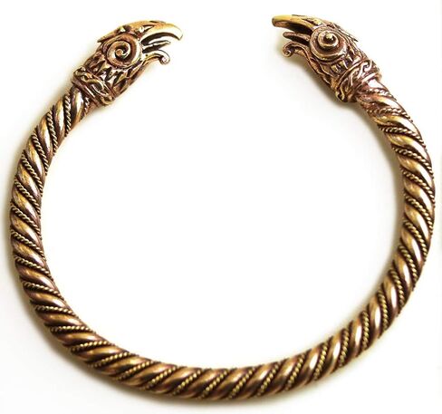 LynnAround البرونزية نورس فايكنغ الغراب رئيس الملتوية كابل الإسورة الكفة سوار الذراع الدائري مجوهرات الوثنية in Kuwait