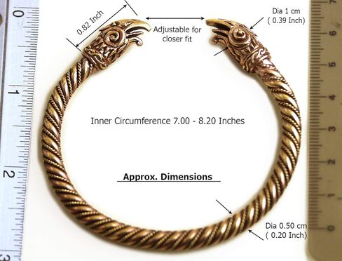 LynnAround البرونزية نورس فايكنغ الغراب رئيس الملتوية كابل الإسورة الكفة سوار الذراع الدائري مجوهرات الوثنية in Kuwait