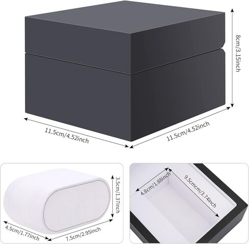 ساعة معصم خشبية لامعة فاخرة من DesignSter/صندوق وسادة على شكل سوار وحقيبة تخزين هدية رائعة لحفلة عيد ميلاد للرجال والنساء (أسود غير لامع) in Kuwait