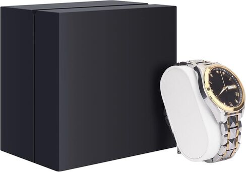 ساعة معصم خشبية لامعة فاخرة من DesignSter/صندوق وسادة على شكل سوار وحقيبة تخزين هدية رائعة لحفلة عيد ميلاد للرجال والنساء (أسود غير لامع) in Kuwait