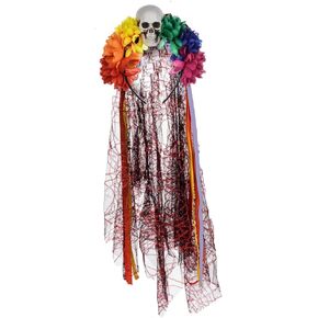 Floral Fall Women Day of the Dead Flower Crown Festival Headband Rose Mexican Floral Headpiece HC-23 (Red Purple)