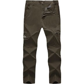 Rdruko Men's Hiking Pants Lightweight Quick Dry Water Resistant Outdoor Travel Work Fishing Pants 6 Pockets