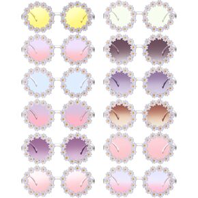 Yunsailing 12 Pairs Flower Sunglasses for Women Daisy Sunglasses Adult Flower Sunglasses in Kuwait