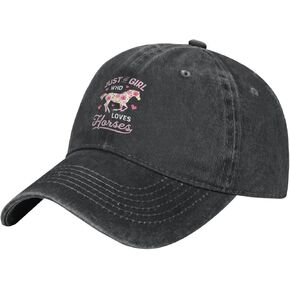 Baseball Cap Just A Girl Who Loves Horses, Horse Riding Denim Hats Dad Cap Gifts in Saudi Arabia