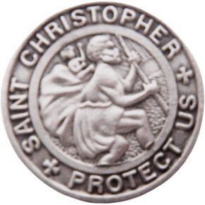Saint Christopher Lapel Pin, Traveler Accessory, Religious Gift, 0.75 Inches in Saudi Arabia