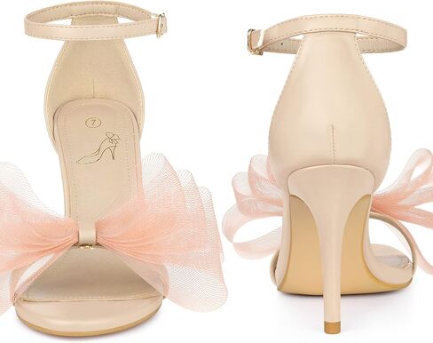 Perphy Open Toe High Heels Ankle Strap Bow Tie Stiletto Heel Sandals for Women in Kuwait