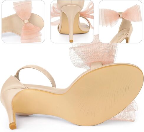 Perphy Open Toe High Heels Ankle Strap Bow Tie Stiletto Heel Sandals for Women in Kuwait