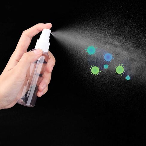 زجاجة رذاذ بلاستيكية من AXX، زجاجات فارغة صغيرة الحجم بحجم 2 أونصة/50 مل، زجاجة مياه للشعر، مضخة بخاخ قابلة لإعادة الملء للزيوت العطرية/العطور/الكحول/التنظيف/سائل المكياج/النباتات، 3 عبوات in Kuwait