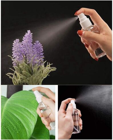 زجاجة رذاذ بلاستيكية من AXX، زجاجات فارغة صغيرة الحجم بحجم 2 أونصة/50 مل، زجاجة مياه للشعر، مضخة بخاخ قابلة لإعادة الملء للزيوت العطرية/العطور/الكحول/التنظيف/سائل المكياج/النباتات، 3 عبوات in Kuwait