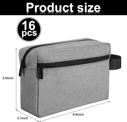 16 Pcs Travel Toiletry Bag for Women Men Large Water Resistant Shaving Bag Hanging Cosmetic Bag with Handle and Divider Storage Travel Pouch Case (Black) in Kuwait
