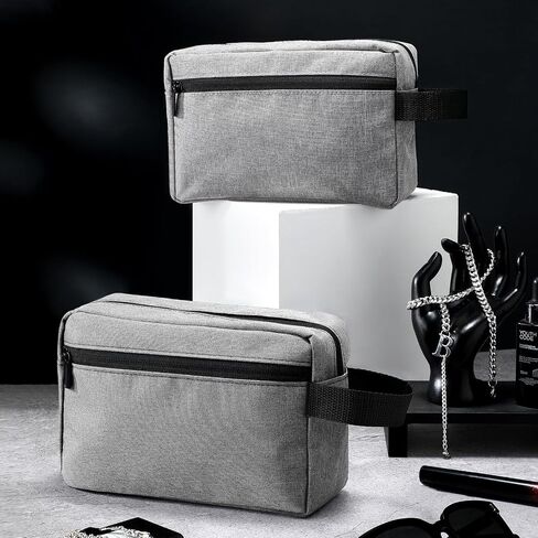 16 Pcs Travel Toiletry Bag for Women Men Large Water Resistant Shaving Bag Hanging Cosmetic Bag with Handle and Divider Storage Travel Pouch Case (Black) in Kuwait