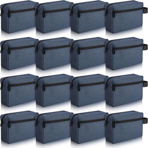16 Pcs Travel Toiletry Bag for Women Men Large Water Resistant Shaving Bag Hanging Cosmetic Bag with Handle and Divider Storage Travel Pouch Case (Black) in Kuwait
