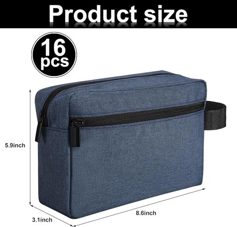 16 Pcs Travel Toiletry Bag for Women Men Large Water Resistant Shaving Bag Hanging Cosmetic Bag with Handle and Divider Storage Travel Pouch Case (Black) in Kuwait