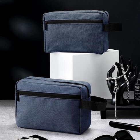 16 Pcs Travel Toiletry Bag for Women Men Large Water Resistant Shaving Bag Hanging Cosmetic Bag with Handle and Divider Storage Travel Pouch Case (Black) in Kuwait