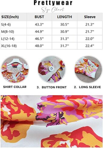 Prettywear بلوزات على الموضة النسائية 2023 قمصان كبيرة الحجم بأزرار للأسفل ورقبة على شكل V مطبوعة وأكمام طويلة بلوزات عمل أنيقة غير رسمية in Kuwait