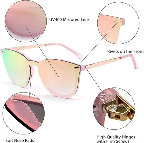 JIM HALO Trendy Rimless Mirrored Sunglasses Reflective Sun Glasses for Women Men in Kuwait