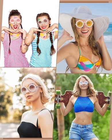 Yunsailing 12 Pairs Flower Sunglasses for Women Daisy Sunglasses Adult Flower Sunglasses in Saudi Arabia