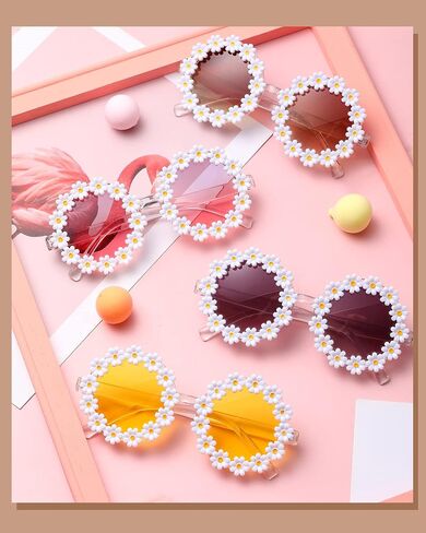 Yunsailing 12 Pairs Flower Sunglasses for Women Daisy Sunglasses Adult Flower Sunglasses in Saudi Arabia