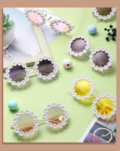 Yunsailing 12 Pairs Flower Sunglasses for Women Daisy Sunglasses Adult Flower Sunglasses in Saudi Arabia