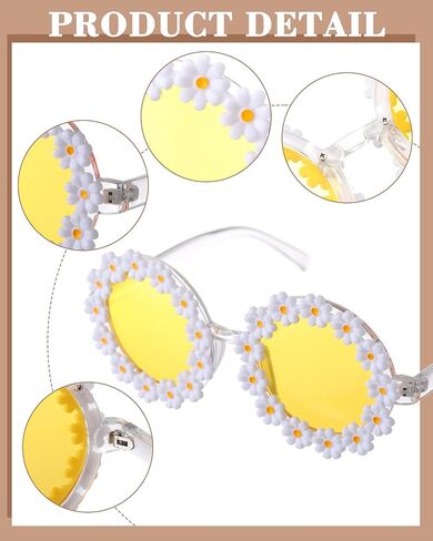 Yunsailing 12 Pairs Flower Sunglasses for Women Daisy Sunglasses Adult Flower Sunglasses in Saudi Arabia