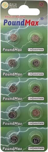 10 بطاريات ايه جي 5 (LR48، LR754، 393) 1.5 فولت - بطاريات خلوية زر قلوية باوند ماكس | 1 × 10 عبوات in Kuwait