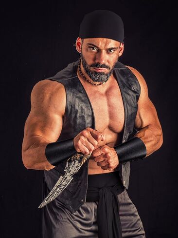 4 Pcs Pirate Costume Adult Pirate Bandana Sash Leather Arm Armor Accessories Men Women Medieval Renaissance Halloween in Kuwait