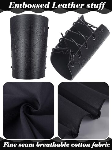 4 Pcs Pirate Costume Adult Pirate Bandana Sash Leather Arm Armor Accessories Men Women Medieval Renaissance Halloween in Kuwait