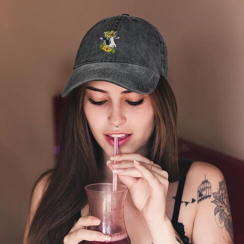 Negi Cow Hat Sunflower Gifts for Women Baseball Cap Womens Hats Baseball Caps Cute Black Ball Hats Fashionable Girls Plain Small Heads in Kuwait