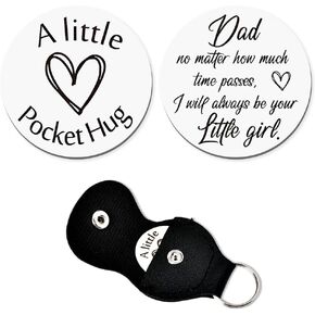 Papa Dad Gifts from Daughter Dad Pocket Hug Token Keychain for Men Christmas Birthday Gifts for Dad Retirement Appreciation Gifts for Men Car Keys Accessories Keychain for Dad Father Holiday Gift Idea